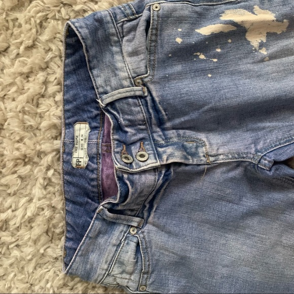 Free People Low Rise Pinkish Distressed Jeans - Picture 2 of 6